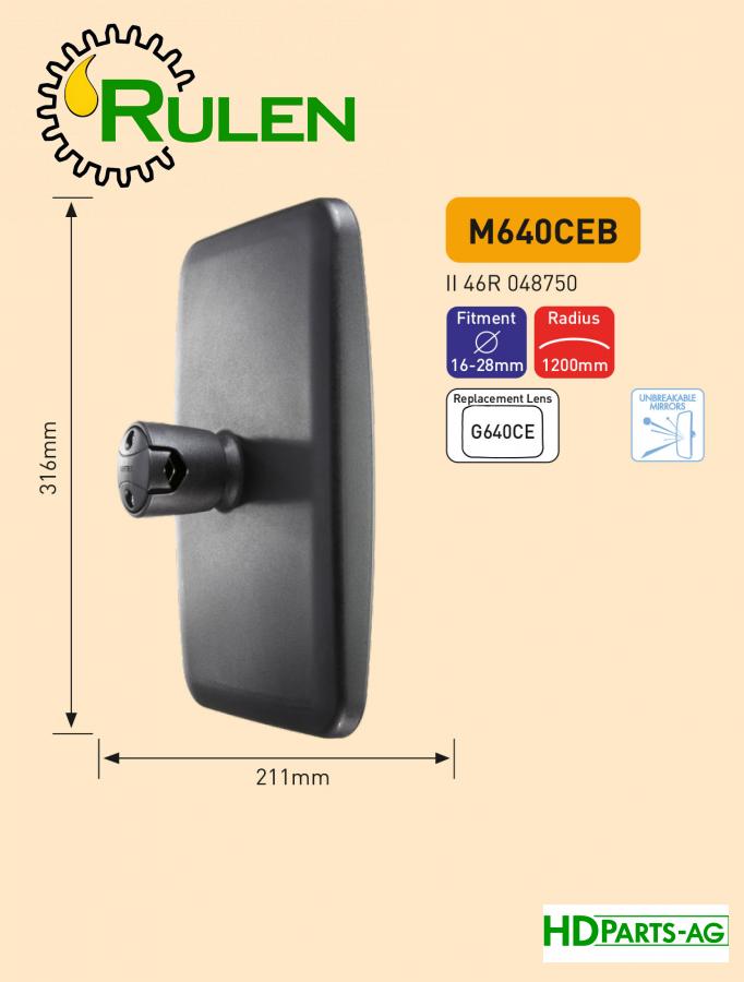 дзеркало заднього виду 316x211 "е" M640CEB (HDParts-AG, Англія)