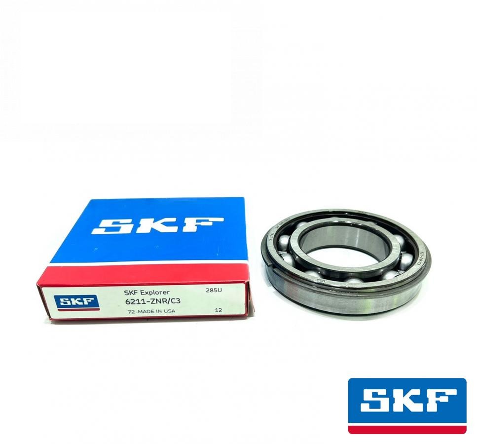 підшипник кульковий  6211-ZNR/C3 (AZ49013) (SKF, США)