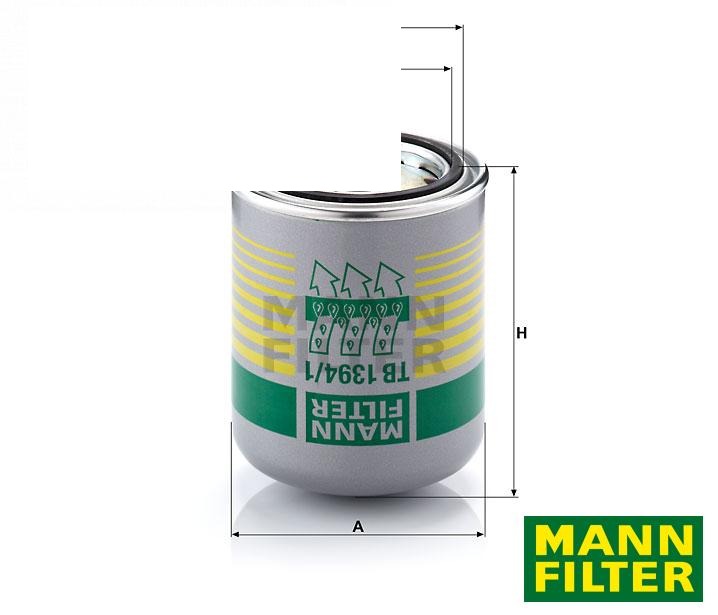 фільтр пневматичної системи TB1394/1X (81.52155-0042, 81.52155-0043) (MANN-FILTER, Німеччина)
