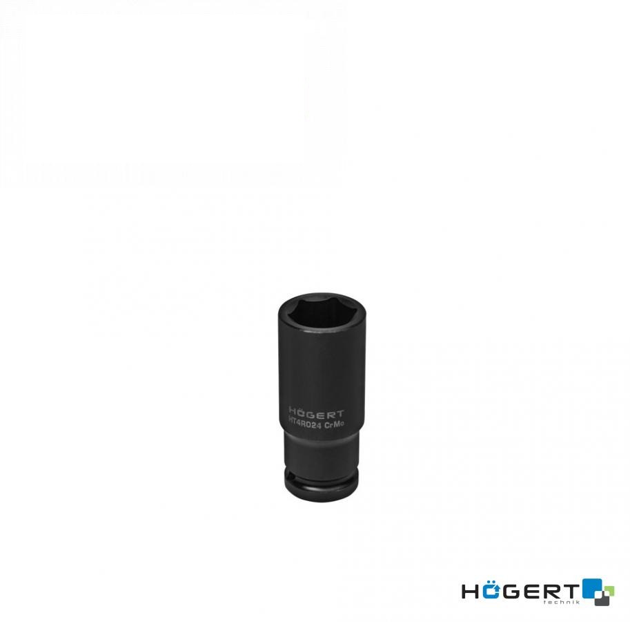 голівка торцева ударна подовжена шестиграна (1/2", 24 мм, DIN 3121, CrMo)  HT4R024 (HOEGERT, Німеччина)