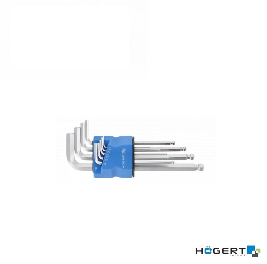 набір ключів шестигранних довгих, з кулькою (1,5 - 10)   HT1W825 (HOEGERT, Німеччина)