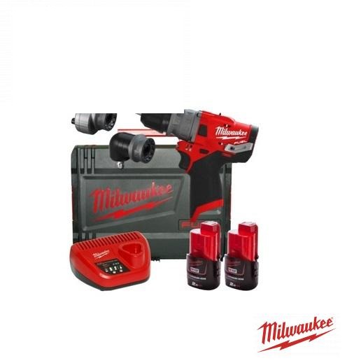 Дриль-шурупокрут з ударом акумуляторний MILWAUKEE, M12 FPDX-202X, 37Нм, (+ заряд.пристрій, 2 акум.Х 4933464136 (MILWAUKEE, США)