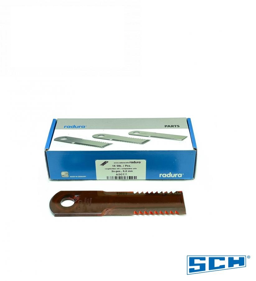 ніж A00XA 190 mm x 50 mm x 5 mm x Ø 19,43 mm (HXE15871, KXE10256, KXE10152, KXE10255, KXE10363, KXE10304, HXE116779, AH171588, AH128359, AH124635) (Schumacher, Німеччина)