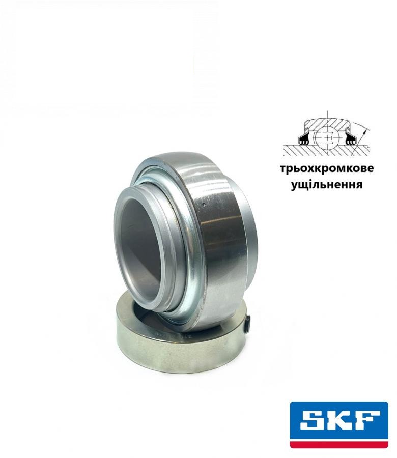 підшипник з трьохкромковим ущільненням XGGE55KB AGRI PREMIUM (YEL211-2F, JD10343+JD10342, GE55KRRB, 47577177, 722003) (SKF, США)