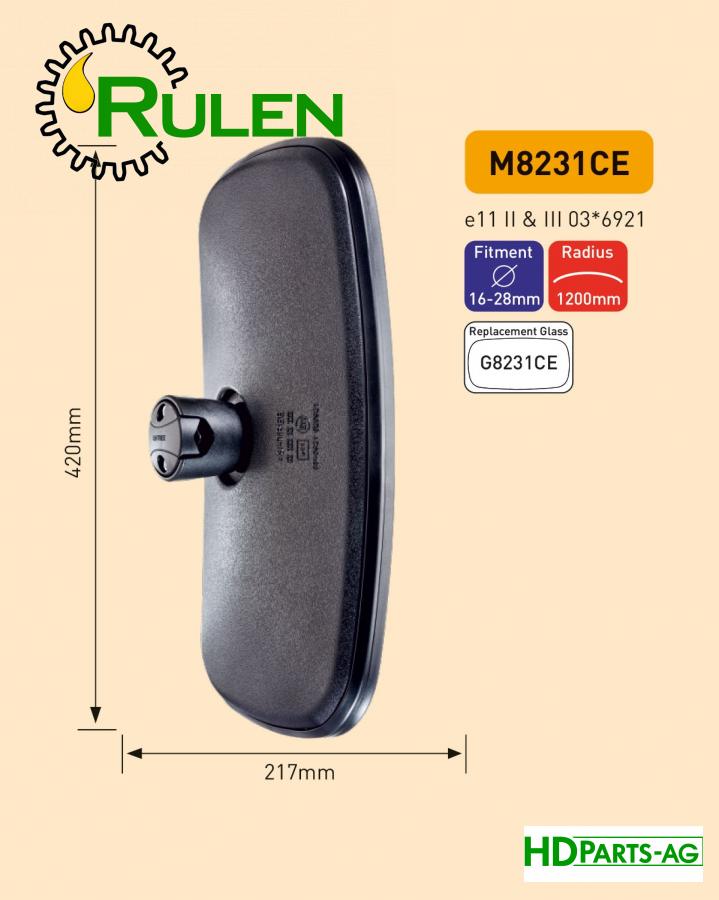 дзеркало заднього виду 420х217 "е" M8231CE (AZ49140, AXE16354, AH142404) (HDParts-AG, Англія)