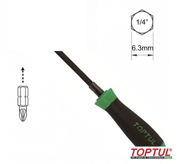 викрутка-бітотримач 1/4" з гнучким валом FTCA0829 (TOPTUL, Тайвань)
