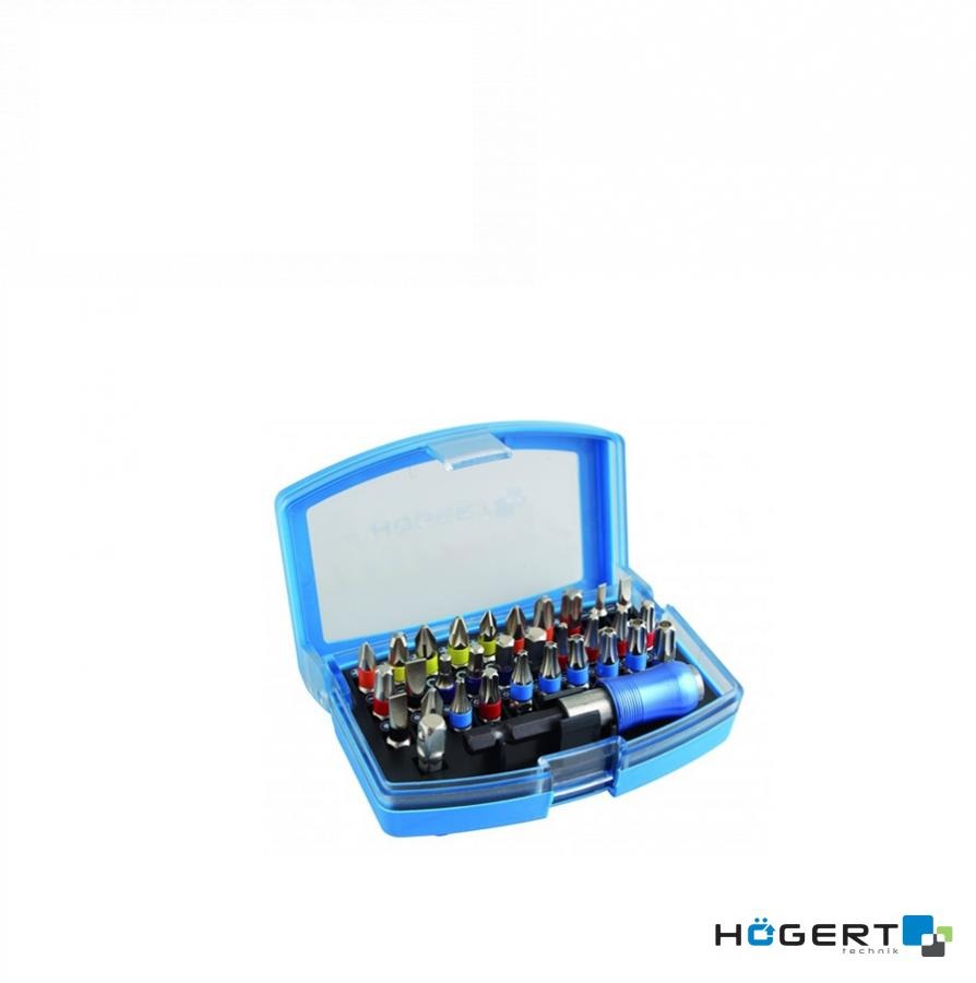 набір біт з бітотримачем, 32 шт. (1/4", SL, PH, PZ, HEX, Torx, Torx з отвором)  HT1S400 (HOEGERT, Німеччина)