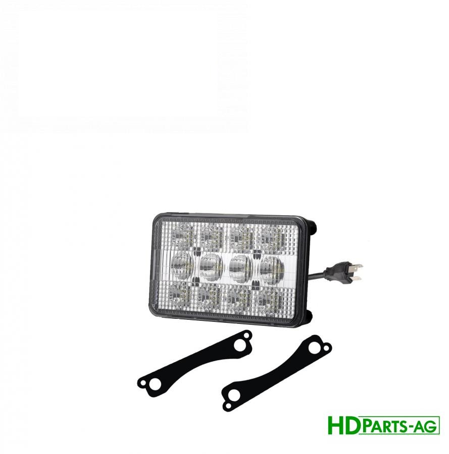прямокутна світлодіодна фара з вилкою (AL75338, RE56964, AL75337) (HDParts-AG)