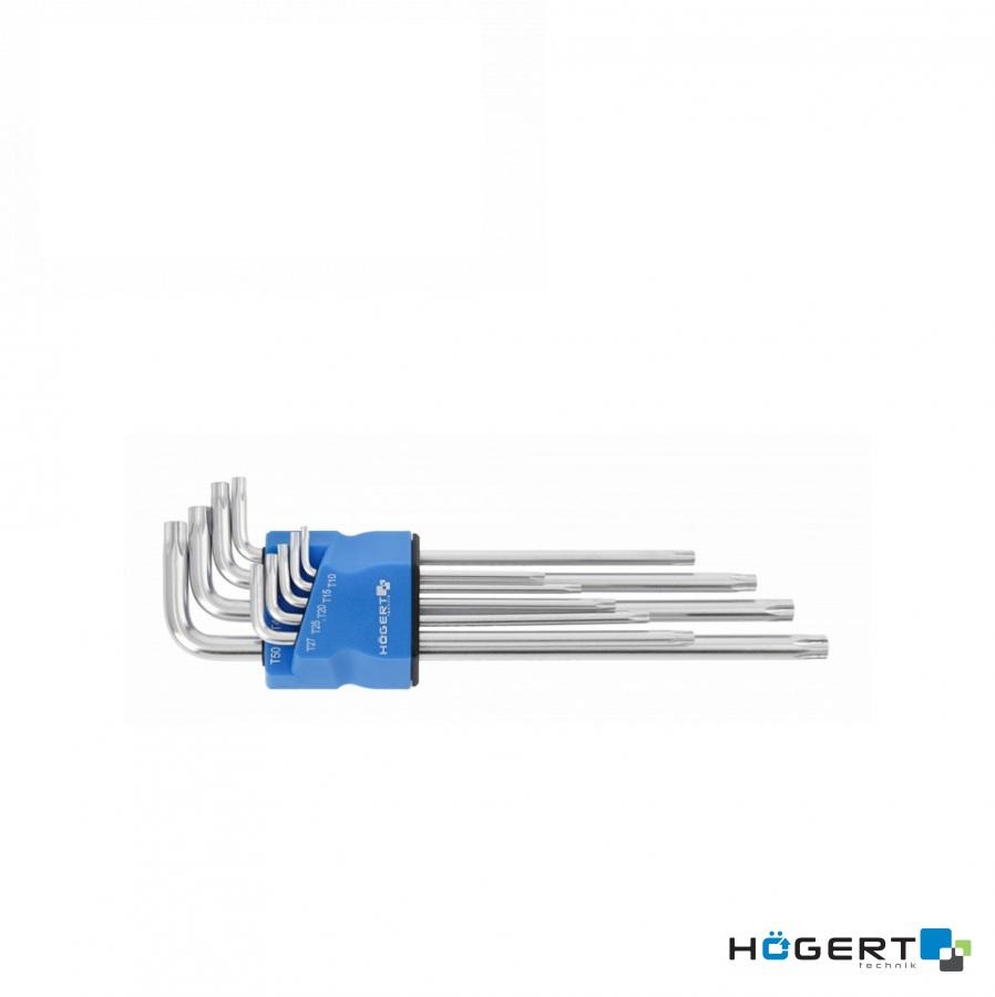 набір ключів TAMPER TORX, подовжених (TT10 - TT50)   HT1W831 (HOEGERT, Німеччина)