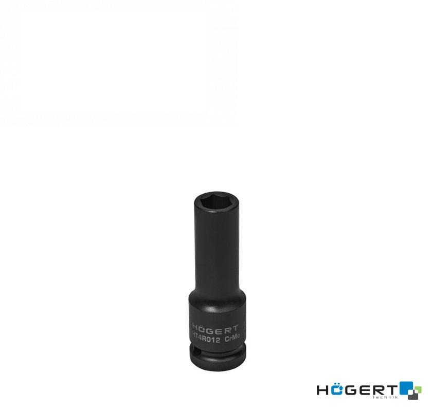 голівка торцева ударна подовжена шестиграна (1/2", 12 мм, DIN 3121, CrMo)  HT4R012 (HOEGERT, Німеччина)