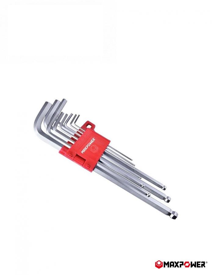 набір шестигранних ключів з довгою ручкою (9 од.) M07942  (MAXPOWER)