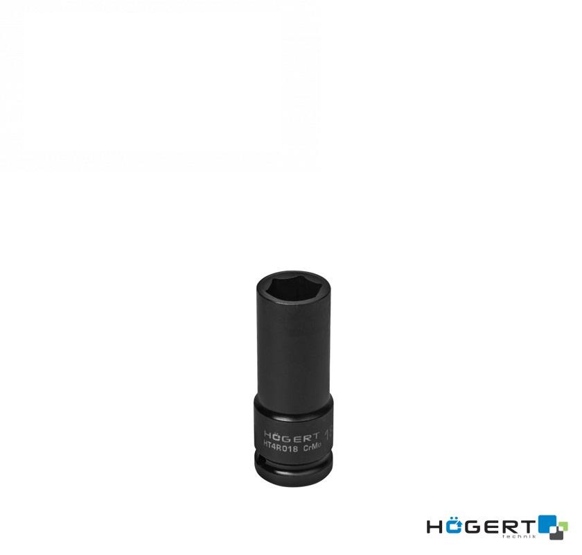 голівка торцева ударна подовжена шестиграна (1/2", 18 мм, DIN 3121, CrMo)  HT4R018 (HOEGERT, Німеччина)